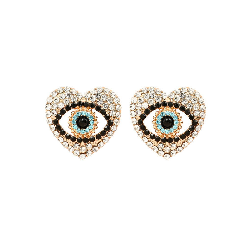 Heart shaped Hollow Devils Eye Earrings