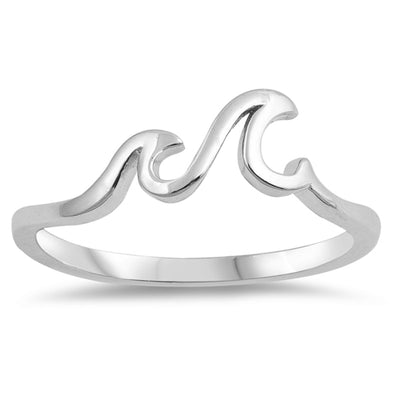 Sterling Silver Double Wave Ring