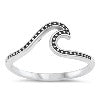 Sterling Silver Granulated Dot Wave Ring