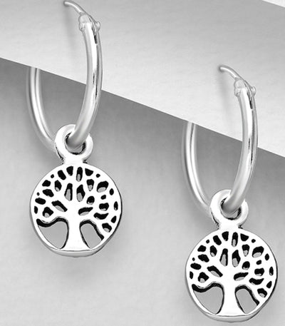 Tree of Life Hoop Earrings