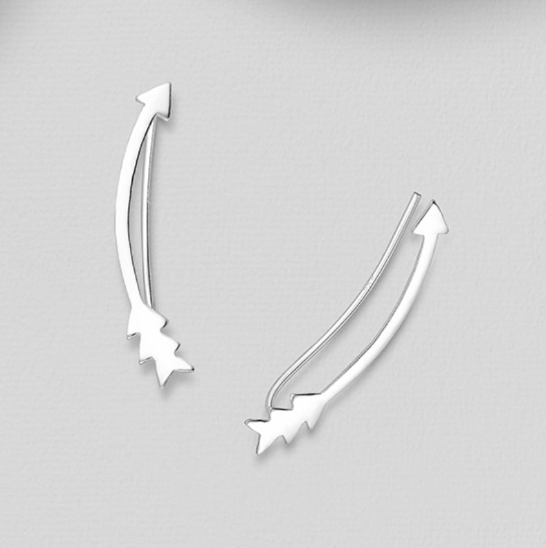 Silver Arrow Ear Pins