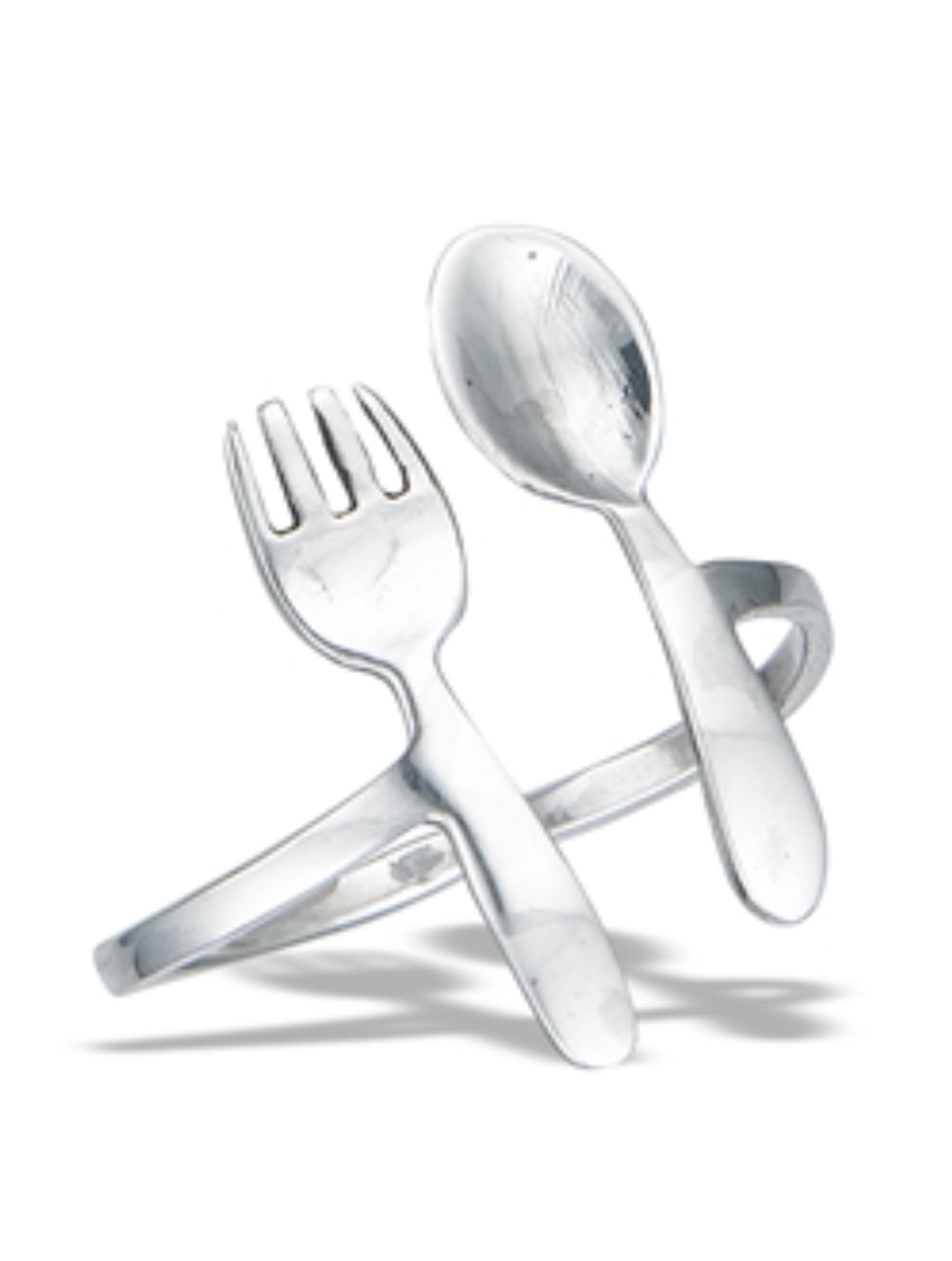 Sterling Silver High Polish Adjustable Fork And Spoon Ring