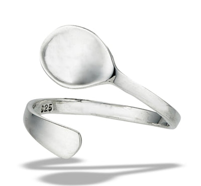 Sterling Silver High Polish Adjustable Spoon Ring