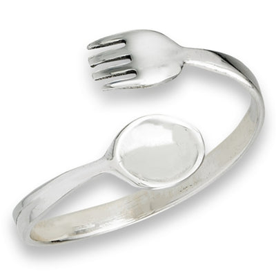 Sterling Silver Fork and Spoon Adjustable Ring