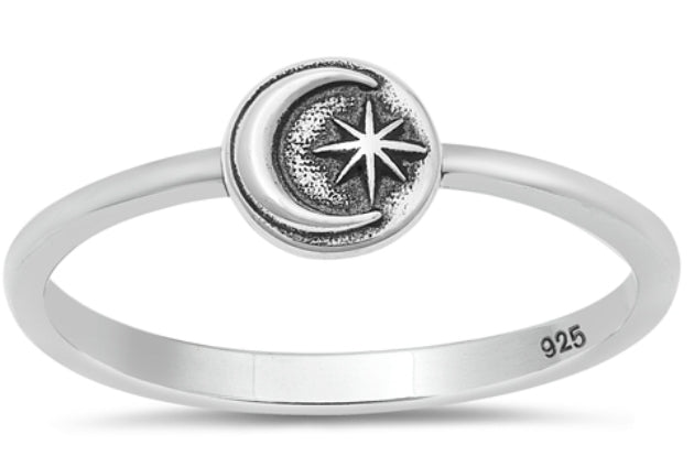 Moon & Star Ring