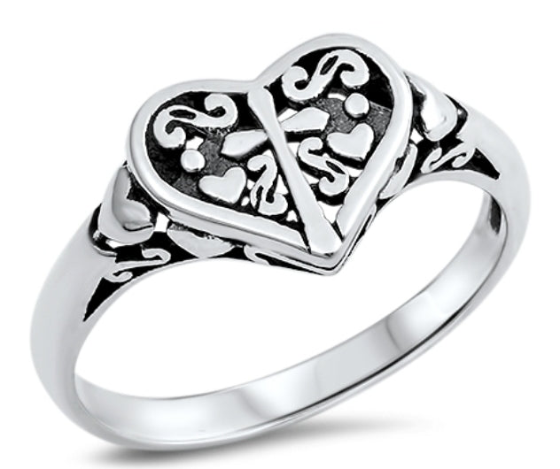 Heart Cross Ring 