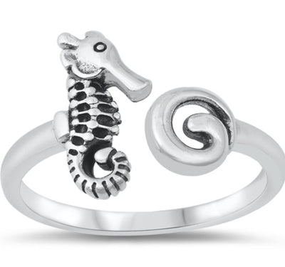 Shell and Seahorse Ring 