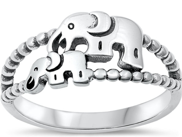 Mama and Baby Elephant Ring