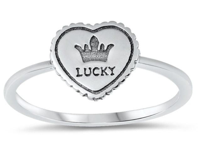 Lucky Crown Heart Ring 
