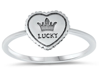 Lucky Crown Heart Ring 