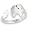 Sterling Silver Elephant with Long Trunk Ring