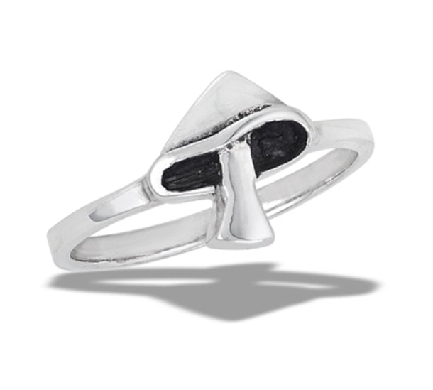 Sterling Silver Cute Mushroom Ring
