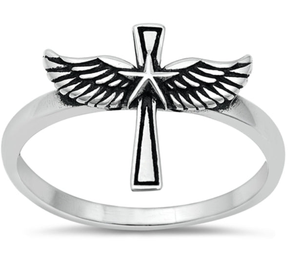 Cross w/Wings Ring