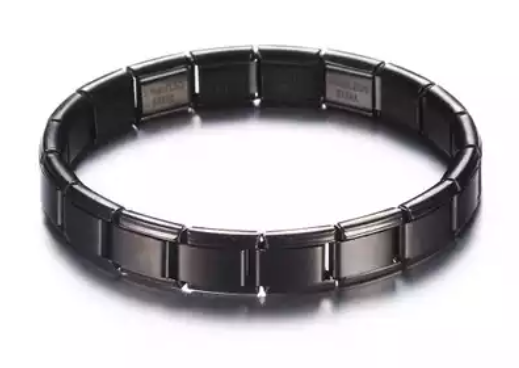 Black Italian Link Charm Bracelet