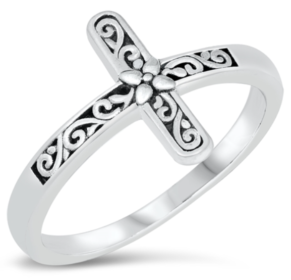 Filigree Cross Ring