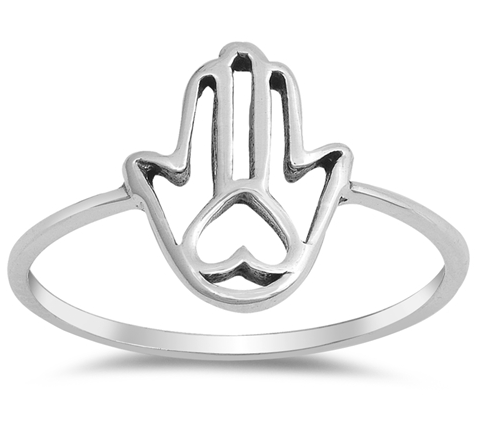 Heart Hamsa Ring