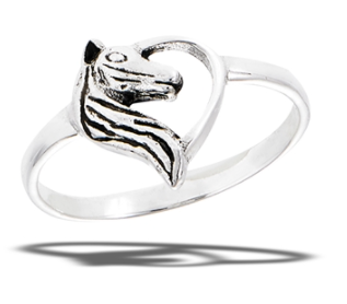 Horse In Heart Ring