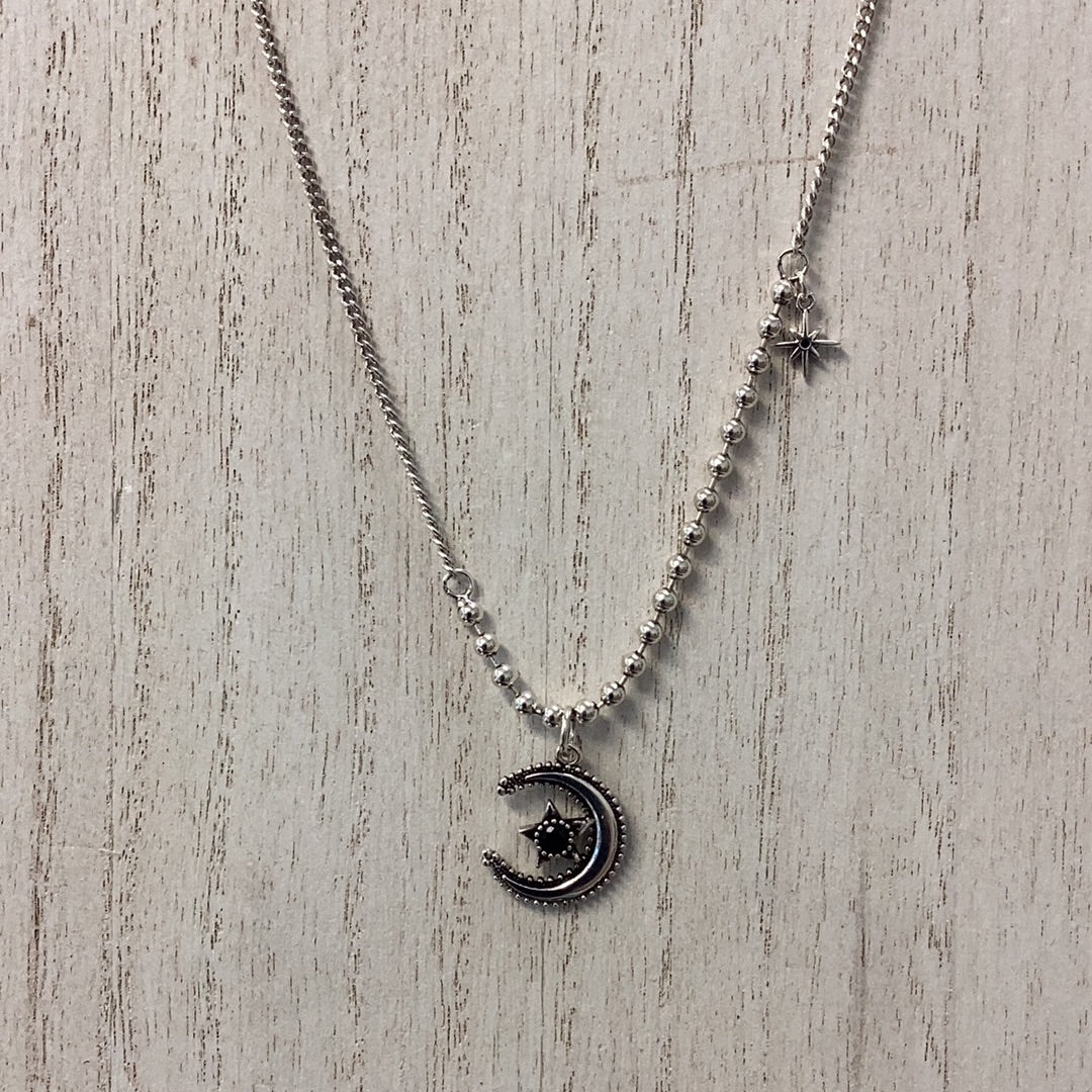 Moon & Star Pendant Necklace