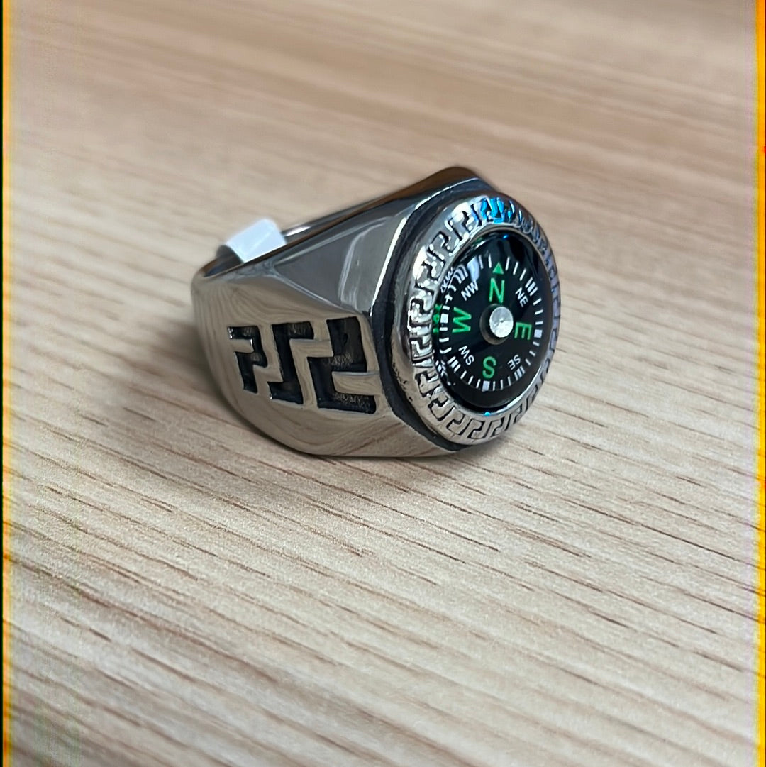 Compass Stainless Steel Ring