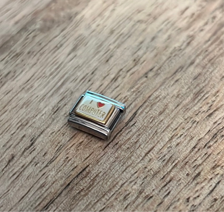 I Love Computer Italian Link Charm