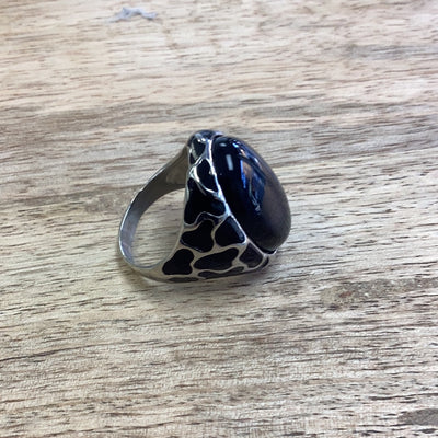 Men Stainless Steel Black Onyx Stone