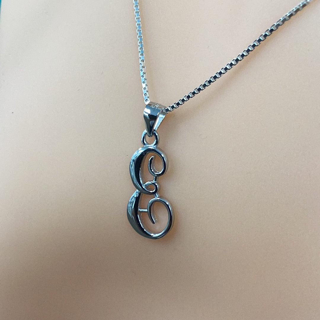 Letter E Pendant Necklace