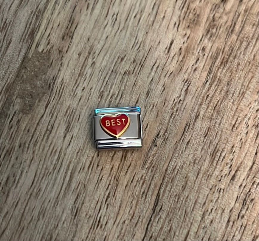 Best Heart Italian Link Charm