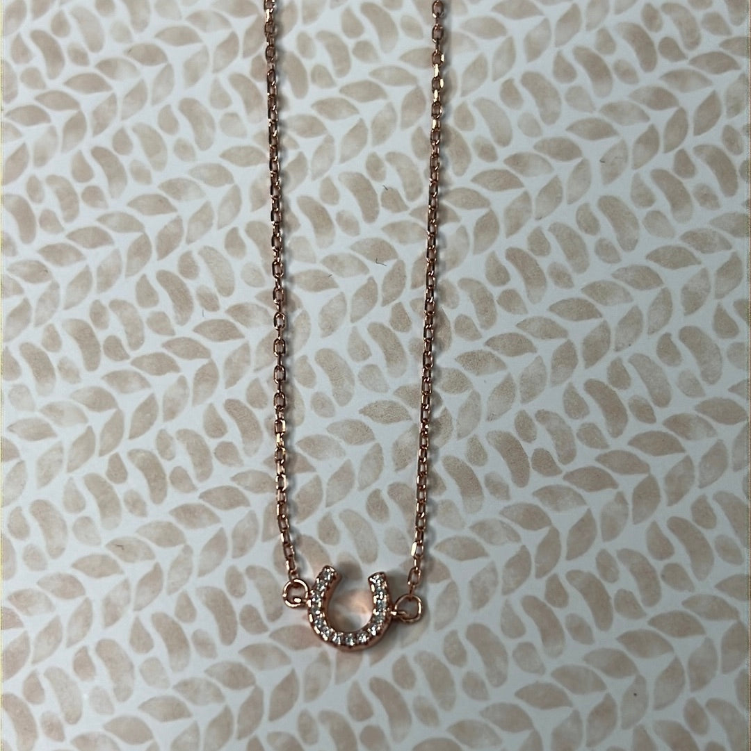 Rose Gold Horse Shoe Necklace