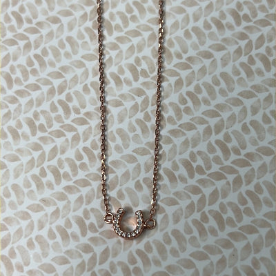 Rose Gold Horse Shoe Necklace