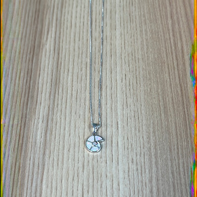 White Opal Snail Pendant Necklace