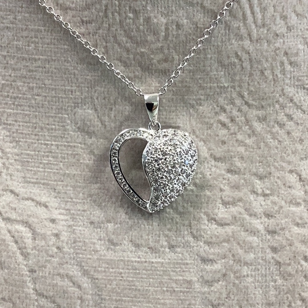 Heart Cz Pendant Necklace