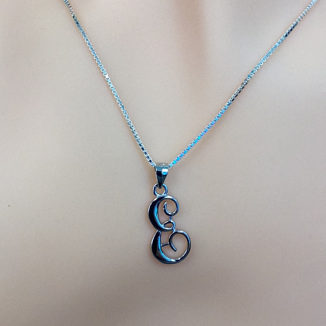 Letter E Pendant Necklace