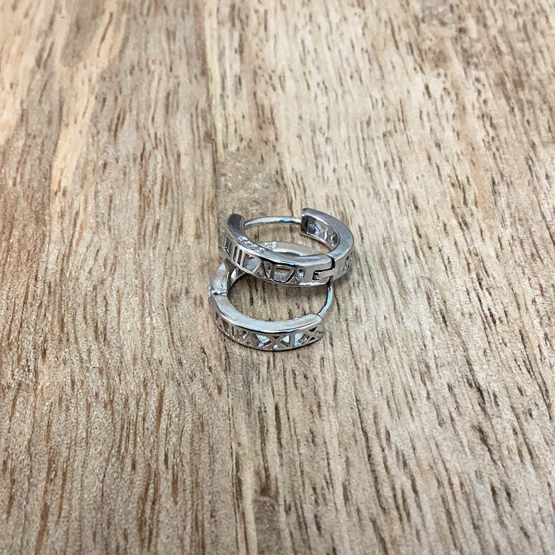 Roman Numerals Hoop Earrings