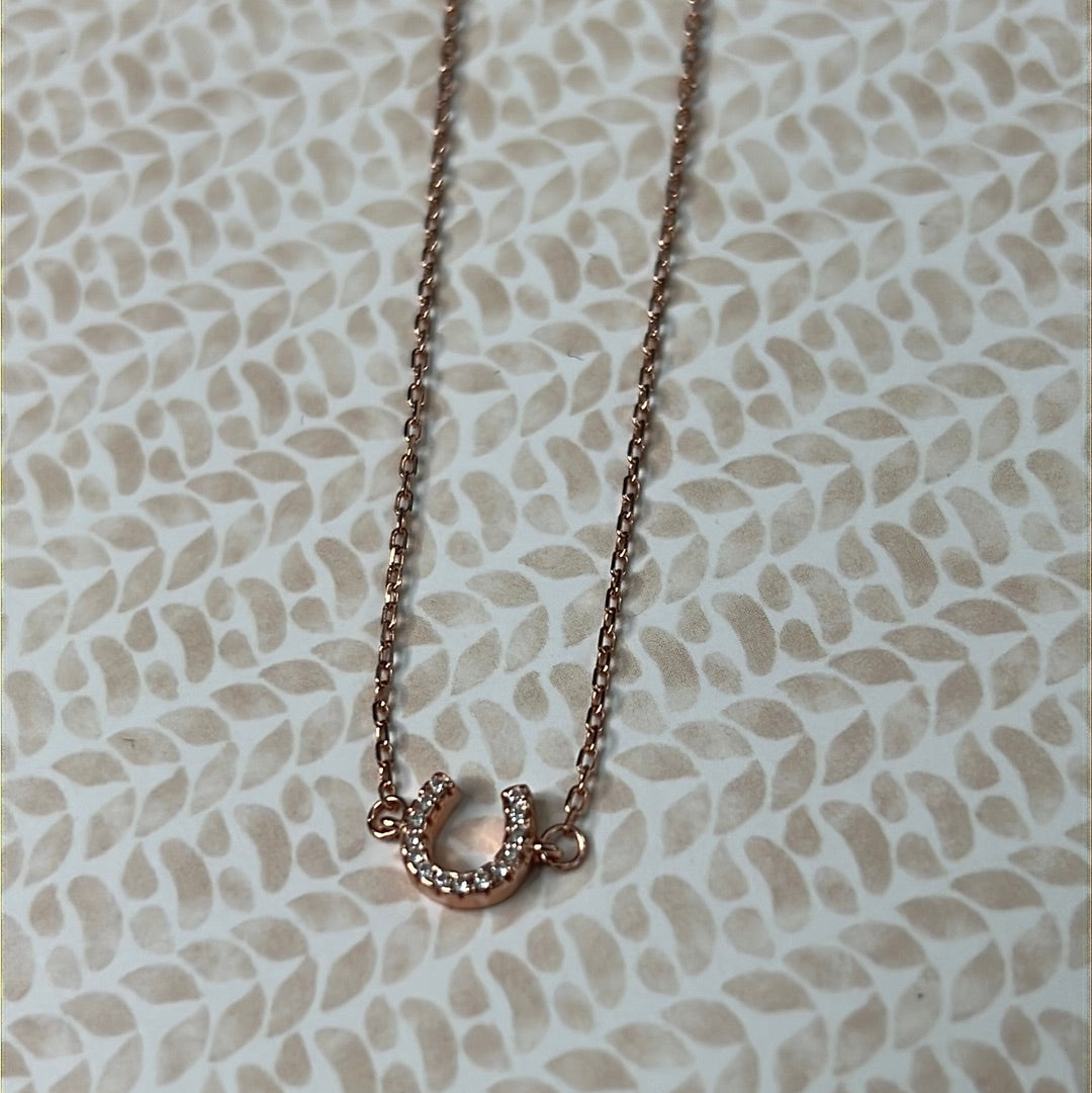 Rose Gold Horse Shoe Necklace