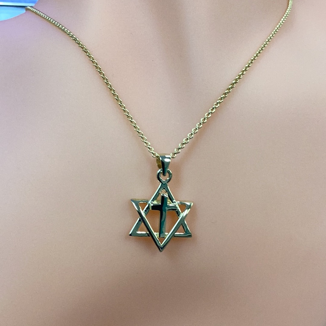 Star with Cross Pendant Necklace