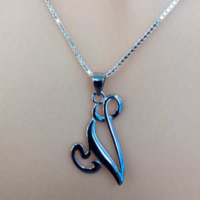 Letter V Pendant Necklace
