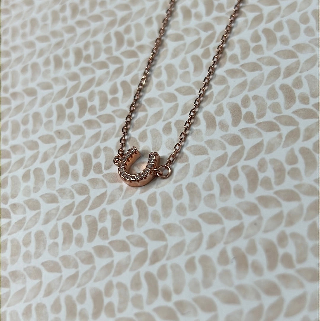 Rose Gold Horse Shoe Necklace