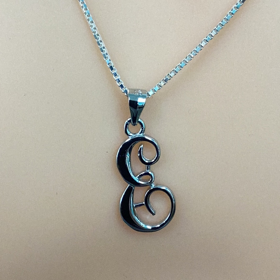 Letter E Pendant Necklace