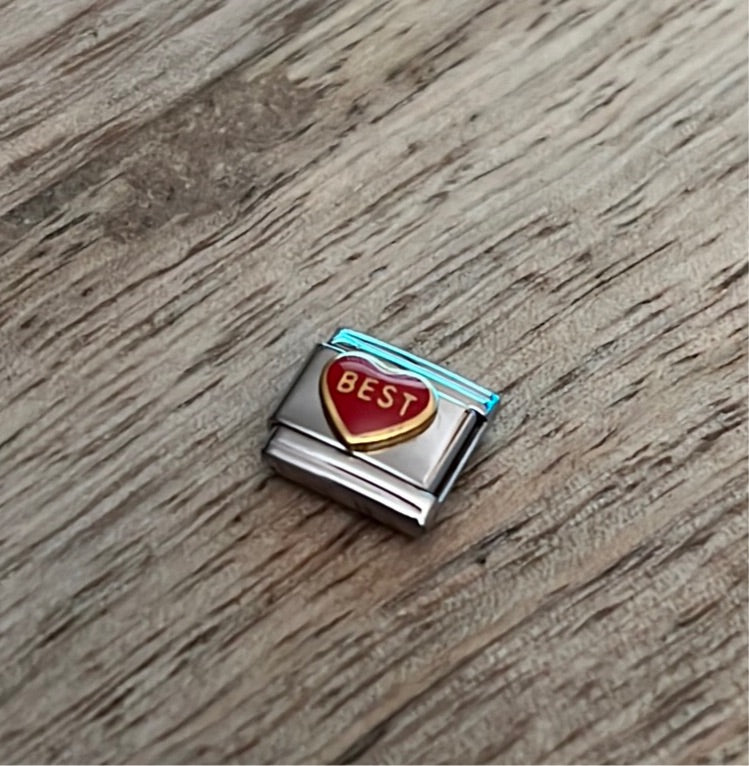 Best Heart Italian Link Charm