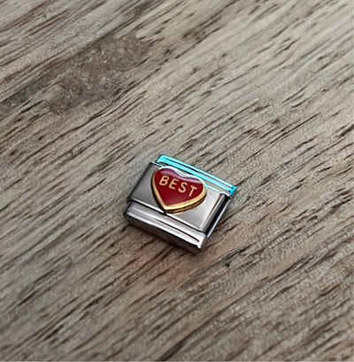 Best Heart Italian Link Charm