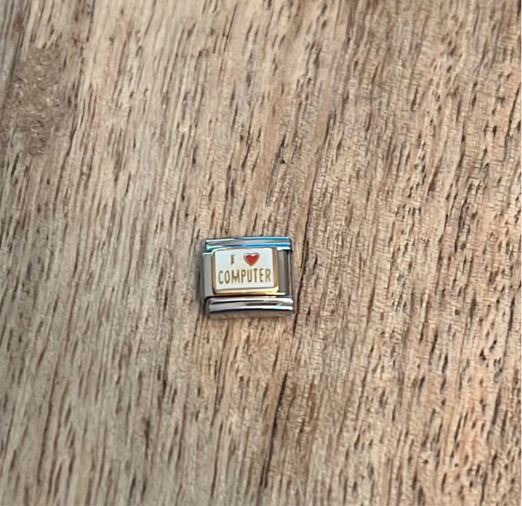 I Love Computer Italian Link Charm