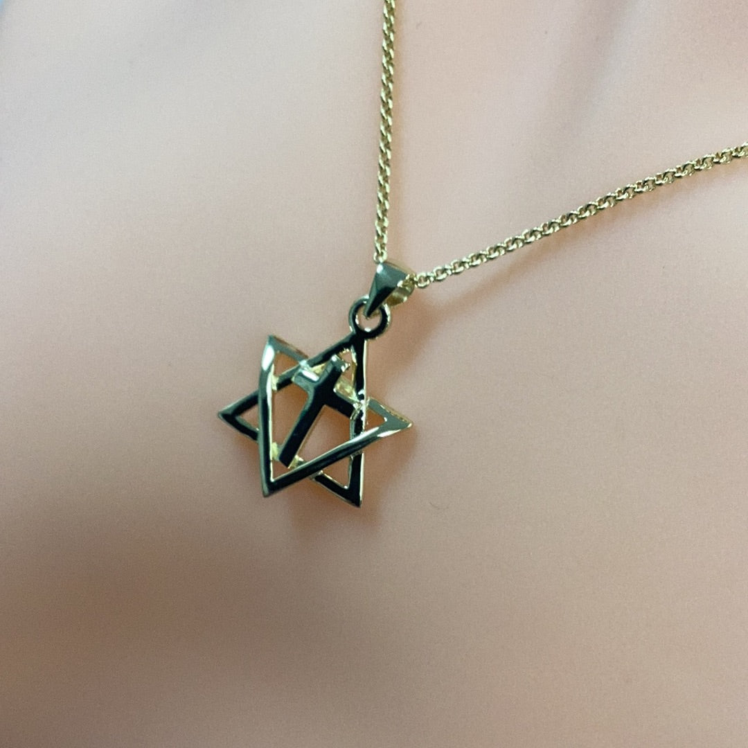 Star with Cross Pendant Necklace