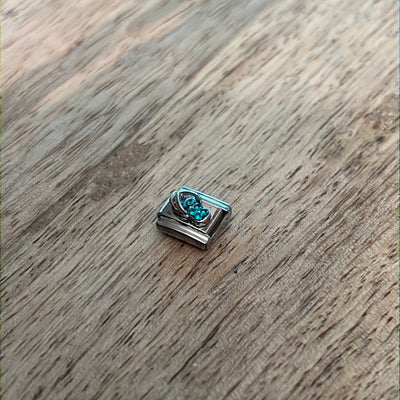Blue Cz Sandal Italian Link Charm