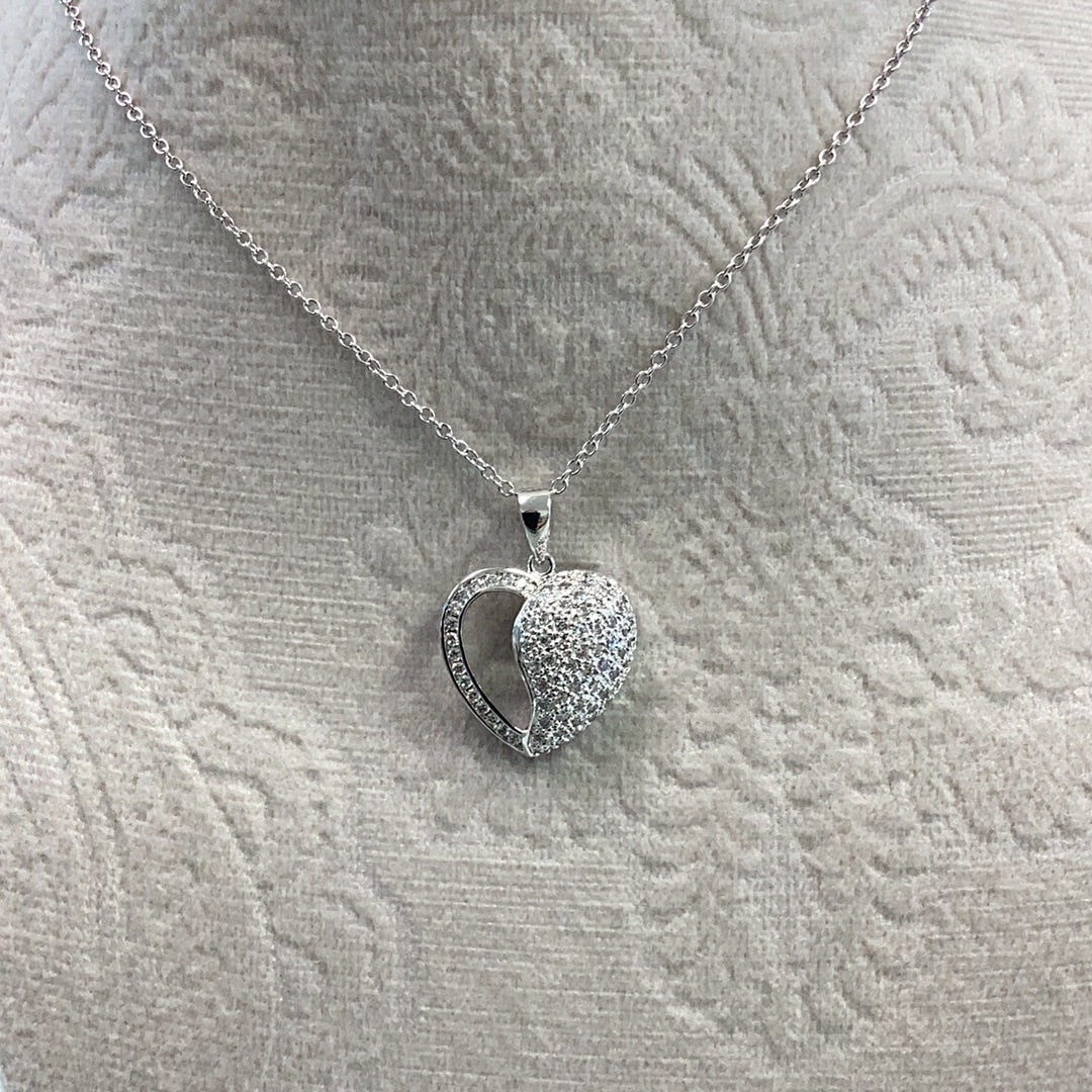 Heart Cz Pendant Necklace