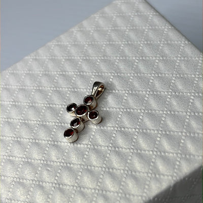 Red Cz Cross Pendant