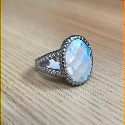 Opal Stainless Steel Ring