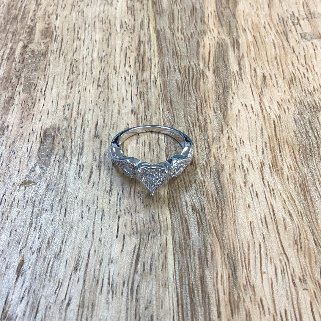 Silver Heart Infinity Ring