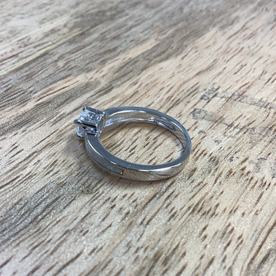 Heart cz w/ white opal ring