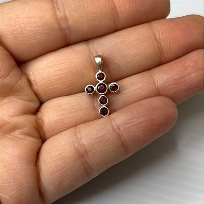 Red Cz Cross Pendant