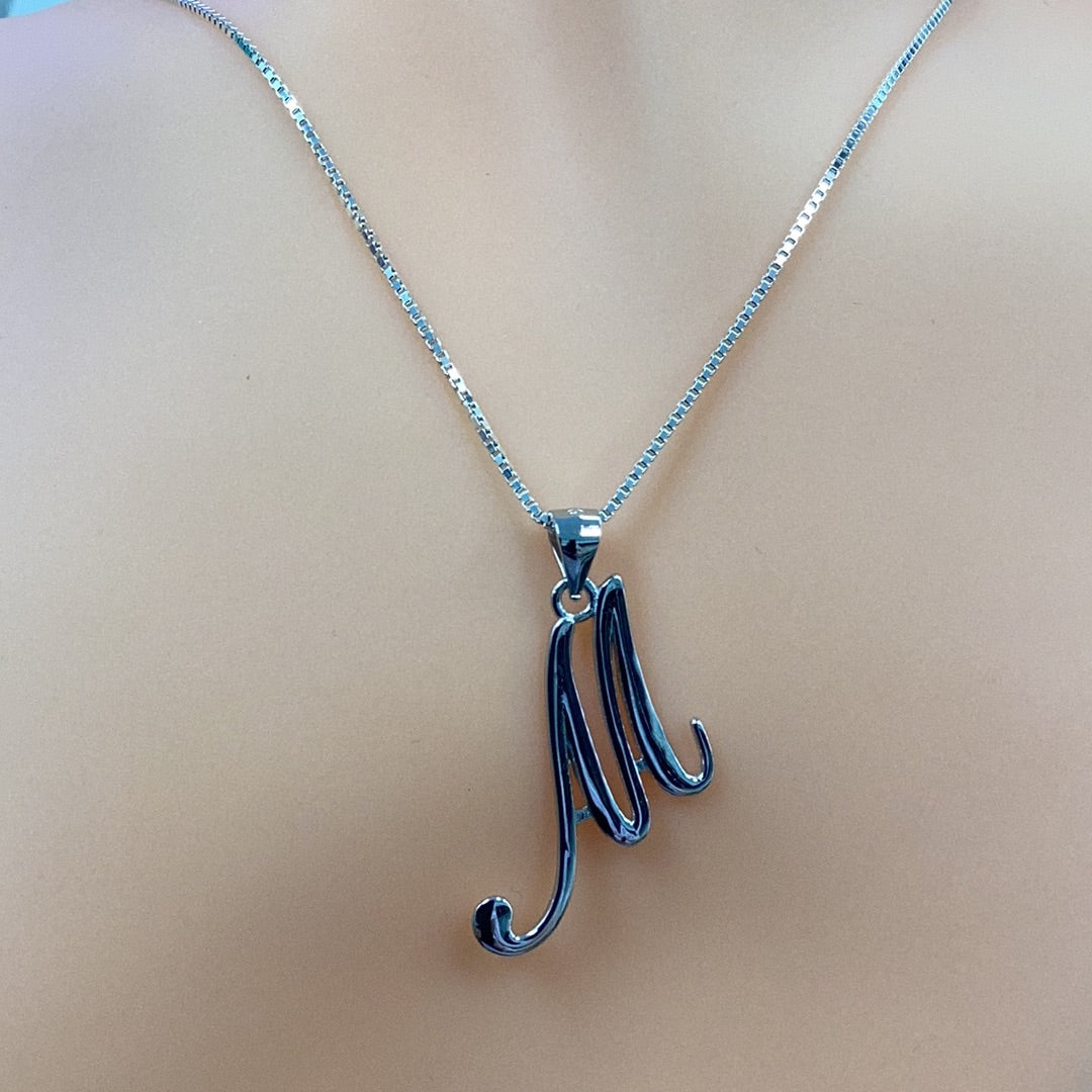 Letter M Pendant Necklace